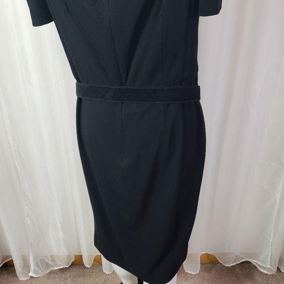 Vintage Scaasi black dress off the shoulder with skinny strap side boning 12 - Picture 11 of 12